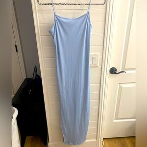 light blue ribbed dress